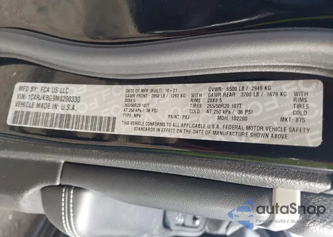 2021 Jeep Grand Cherokee L Limited 4X4 из США, поврежденный, VIN 1C4RJKBG9M8200330